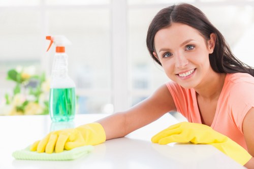 Builders cleaning equipment and dust removal in an Islington property