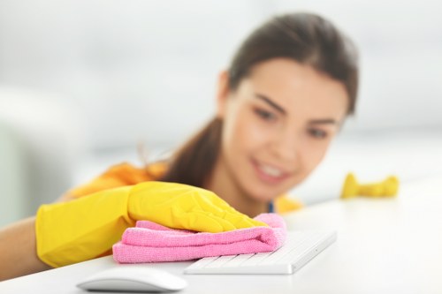 Technician preparing a carpet cleaning appointment